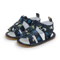 Dunkelblaue Babysandalen mit Dinosaurier-Print und Gummisohle für Kleinkinder - Größe 1 (0-6 Monate) / Dunkelblau
