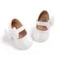 Chaussures Mary Jane en cuir verni blanc avec nœud en résille pour bébés 0-6 mois - 11cm (0-6 Mois) / Blanc