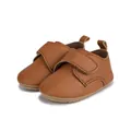Chaussures bébé en cuir marron avec fermeture auto-agrippante et semelle souple - Taille 13 / Marron