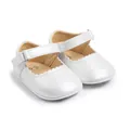 Bébé chaussures Mary Jane blanches en simili cuir avec bords ondulés pour 0-6 mois - 11cm (0-6 Mois) / Blanc