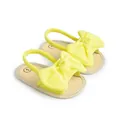 Sandalias amarillas para bebé con lazo, tejido transpirable y tira elástica - 13cm / Amarillo