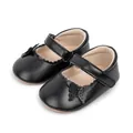 Chaussures de marche Mary Jane noires pour bébés filles avec applique papillon - 11cm / Noir