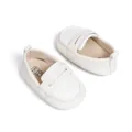 Detail of baby loafer inner sole showing EUR size 19 and 0-6 months age marking - 12-18M / White