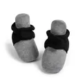 Scarpe a calzino per neonati a righe con suola morbida antiscivolo e maglia grigia - 13cm (12-18 Mesi) / Grigio Scuro Nero Patchwork