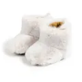 Winter baby warm plush boots in pure white with soft lining and heel pull tabs - US 12 / Apricot