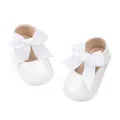 Zapatos Mary Jane blancos de charol para bebé niña con lazo grande decorativo - Pequeño / Blanco