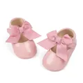 Zapatos Mary Jane para bebé en rosa brillante con lazo decorativo de cinta - Pequeño / Rosa