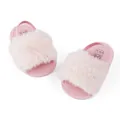 Sandali per neonati in peluche rosa con cinturino elastico e suola antiscivolo - Da Dodici A Diciotto Mesi / Rosa