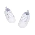 Scarpe classiche in tela bianca per neonati con suole morbide e lacci piatti per bimbi - Piccolo / Bianco