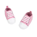 Scarpe neonato in tela rosa brillante con punta bianca e suola flessibile - Piccolo / Rosa
