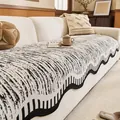 Cuscino per divano in ciniglia spessa con motivi a onde bianchi e neri - 70*70cm / Pieghettato Irregolare - Nero