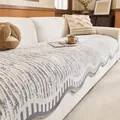 Cuscino per divano in ciniglia crema con strisce blu e bordi a conchiglia - 70*70cm / Pieghettato Irregolare - Grigio