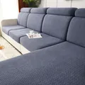 Moderne grijsblauwe stretch bankhoes set met hoogwaardige wafeltextuur voor hoekbanken - Normale maat S (50-65x50-65cm) / donkergrijs