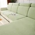 Housse de canapé extensible vert clair avec texture gaufrée pour coussins modulables - Vert menthe