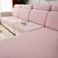 Housse de canapé rose jacquard gaufré haute élasticité pour canapé d'angle en forme L - Rose
