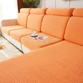 Housse de canapé d'angle orange extensible avec texture tissée en gaufre - Orange Premium