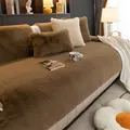 Plush mink velvet sofa cushion set in dark brown and off-white for winter decor - 70*70cm / Light Coffee