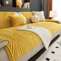 Dik geel chenille bankkussen met geometrische textuur en antislip achterkant - 70*70cm / Geel