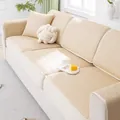 Cream white textured sofa cover with scratch-resistant geometric weave and cushions - Sofa Seat Cover / 70x120cm / Beige