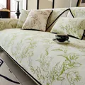 Cuscino per divano in ciniglia con stampa floreale verde e bordatura nera protettiva - 70x70cm / Bianco Sporco con Motivo Floreale Verde