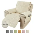 Copripoltrona beige con trama a foglia e tasca laterale in sei varianti colore - Set Completo Integrato Monoposto / Bianco Sporco