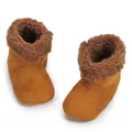 Botas de invierno para bebé color caramelo con suela blanda y forro de piel sintética - 11cm (0-6 Meses) / Marrón