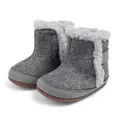 Detalle de botas de nieve para bebé con forro de felpa y suelas de goma antideslizantes - 11cm (0-6 Meses) / Gris