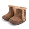 Botas de nieve para bebé en marrón oscuro con forro de piel sintética y suela antideslizante - 11cm (0-6 Meses) / Marrón