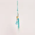 Pendentif gourde en laque bleue de style chinois avec texture marbrée et gland de perles - Style Calebasse Bleu-Vert