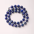 Elegant double-layer Lapis Lazuli beaded bracelet with S925 sterling silver closure - Lapis Lazuli Double Loop Necklace Bracelet Dual Use (925 Silver Clasp)