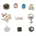 DIY crystal shoe charms set with gems, pearls, and bear designs for clog decoration - Mixed Style Collection