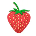 Aimant frigo fraise en PVC souple 3D rouge avec feuilles vertes pour décoration maison - Fraise