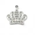 Silver crown shoe charm for clogs with sparkling crystal rhinestones and metal buckle - Crown Design (1)