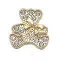 Golden bear shoe charm with sparkling crystals and Love engraving for clogs and DIY accessories - Love Bear Style (No. 2)