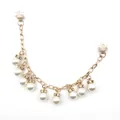 Gold chain shoe charms with white pearls and rhinestones for garden clogs and bags - Gold Pearl Ornament Chain