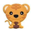 Aimant de frigo tigre en dessin animé mignon en caoutchouc souple orange et marron - Tigre (3)