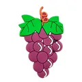 Charmant bijou de chaussure en PVC raisin violet avec feuilles vertes - Raisins