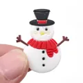 Cute snowman PVC charm with red scarf and black hat for clog shoes decoration - Small Snowman Style