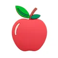 Aimant de réfrigérateur pomme rouge 3D en PVC souple avec petites feuilles vertes - Pomme