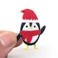 Cute penguin PVC shoe charm with red scarf and hat for Christmas clogs and sandals - Penguin with Red Hat