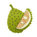 Aimant frigo et breloque chaussure durian 3D en PVC mignon avec texture et couleurs vives - Durian