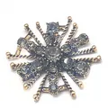 Star-shaped crystal shoe charm with gold metal rope texture for clogs and sandals - Starburst Cross Style (No. 4)