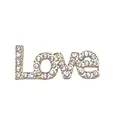 Sparkling crystal encrusted LOVE charm with golden metal base for clogs and shoes - Love Letter Style (No. 3)