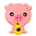 Cartoon-Schwein-Sternzeichen-Kühlschrankmagnet aus PVC mit gelbem Geldsack - Schwein (12)