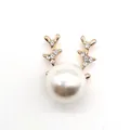Sparkling crystal reindeer antler with large pearl charm for clog shoes decoration - Deer Antler Pearl Style