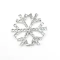 Elegant silver snowflake shoe charm featuring sparkling crystals for clogs and sandals - Snowflake Symmetrical Style
