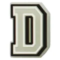 Luminous letter D charm for clogs made of soft PVC in a 3D varsity style - Letter D