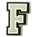 Leuchtender Buchstabe F Schuhanhänger aus PVC für Clogs im Varsity-Design Weiß - Buchstabe F