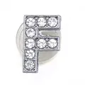 Letter F crystal charm for clogs shoes with sparkling silver rhinestones - Letter F