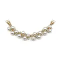 Sparkling rhinestone and faux pearl double chain charm for Croc footwear decoration - Pearl Rhinestone Double Row Chain